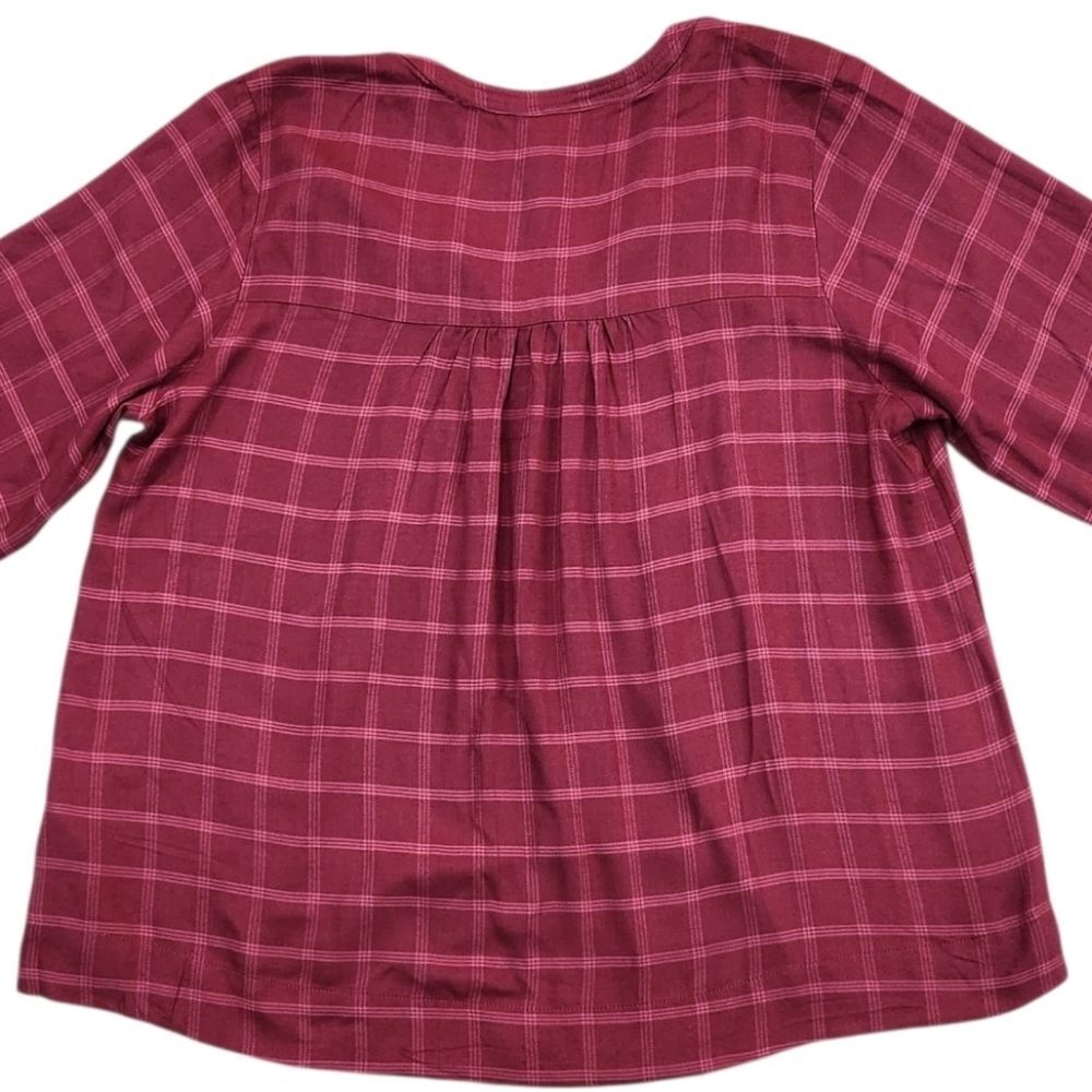 Wrangler Women's Blouses/ Shirt Long Sleeve Burgundy Red V-Neck Size XL - Picture 8 of 12
